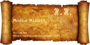 Modla Mikolt névjegykártya